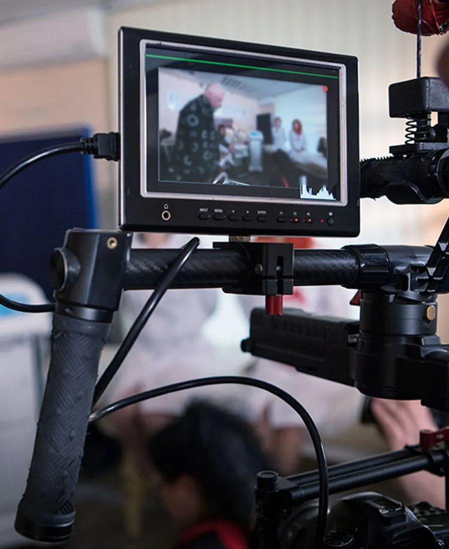 Professional video production equipment on a commercial set